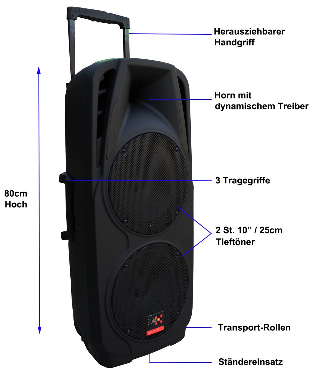 EL810490 E-Lektron EL225-UHF mobiles DJ PA Soundsystem