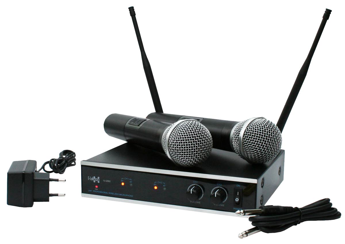 EL173760 E-Lektron IU-2082 UHF Funkmikrofon System mit 2 Handmikrofone