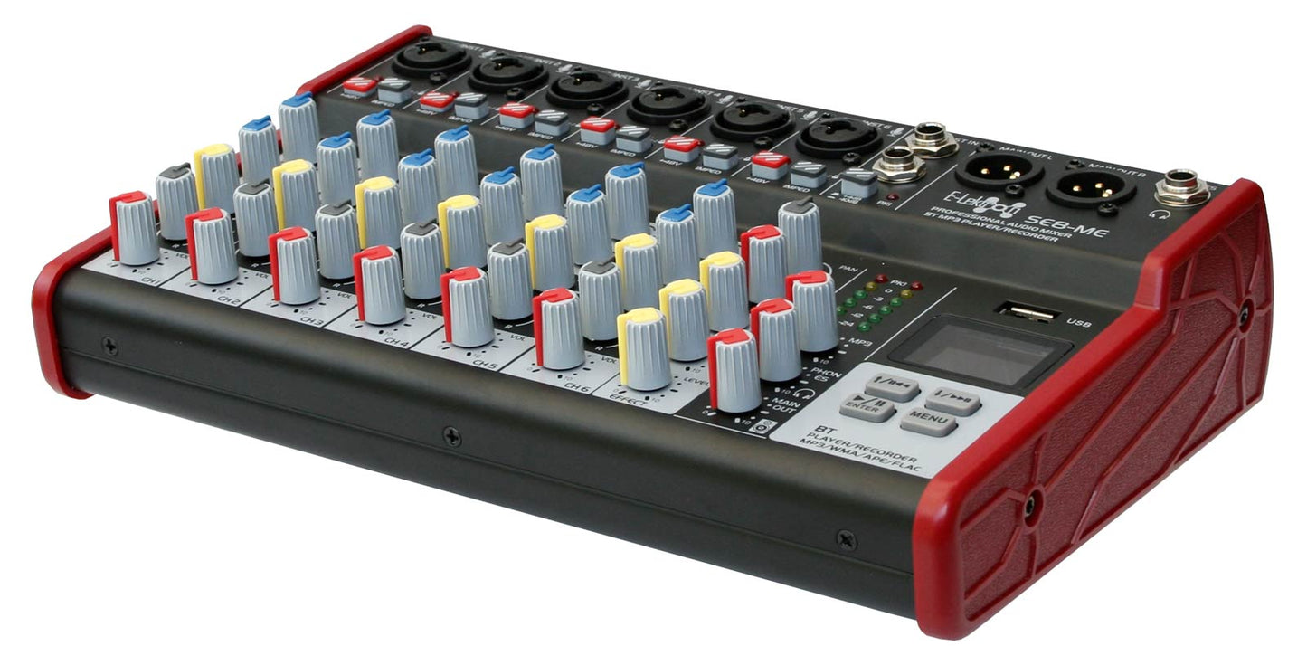 EL172586 E-Lektron SE-8 Live Mischpult 6-Kanal + stereo AUX / USB / BT
