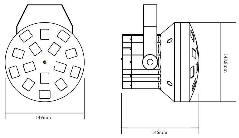 EL153536 E-Lektron LMR-9W USB LED Mushroom Lichteffekt