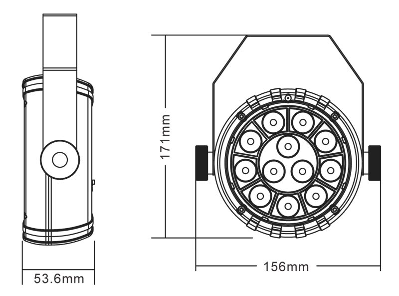 EL153539 E-Lektron PAR-12 USB RGBW LED Strahler Spotlight