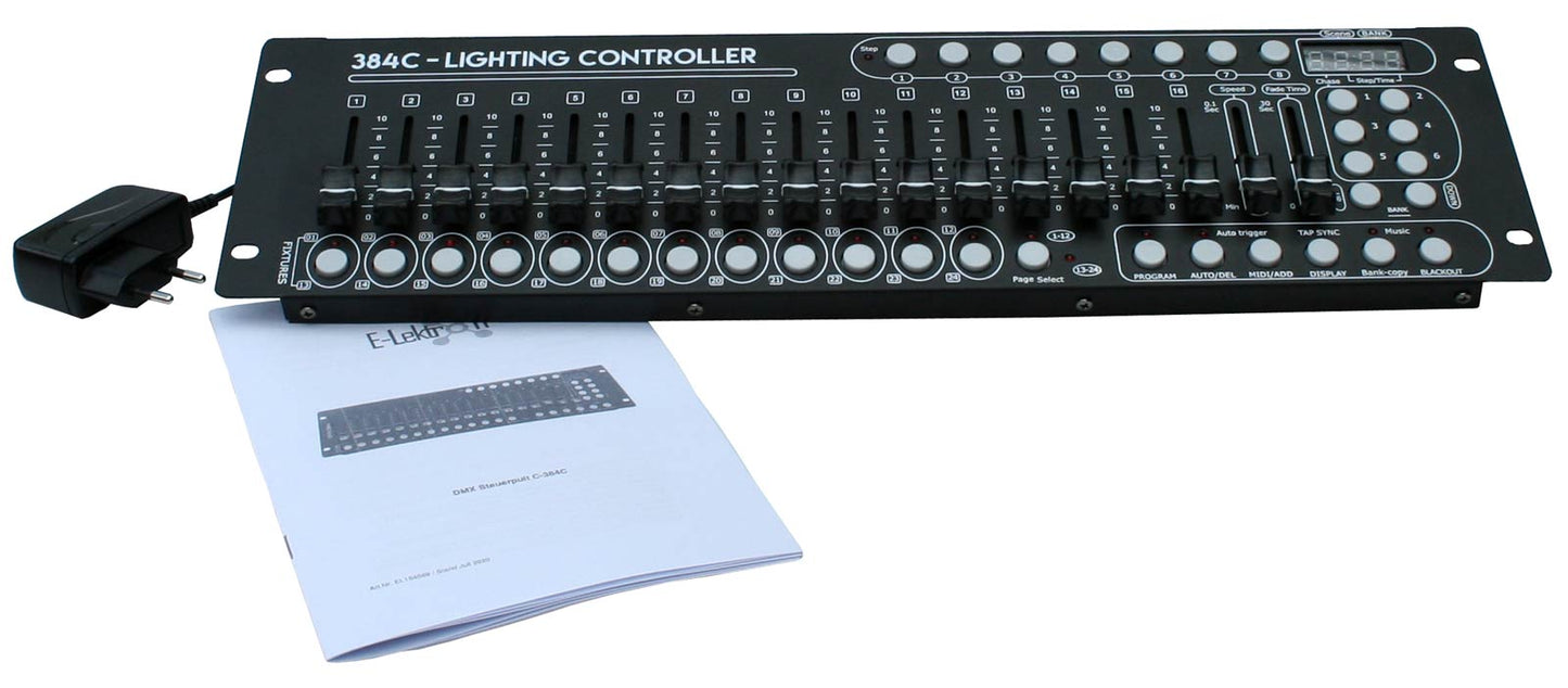 EL154069 E-Lektron C-384C DMX Controller Lichtsteuerpult 24x16 Kanal