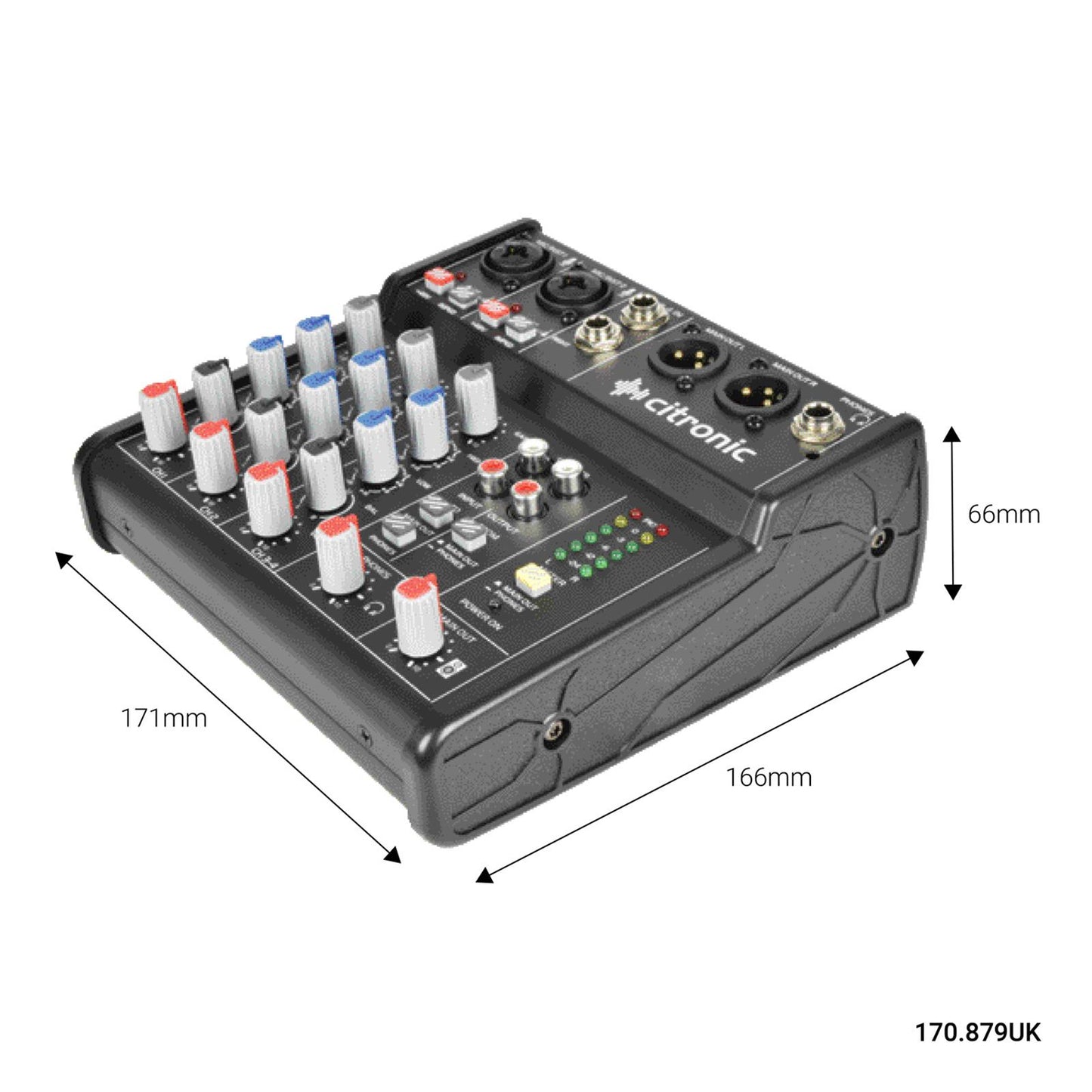 EL170879 Citronic U-PAD streaming Mischpult 2-Kanal + stereo AUX/USB