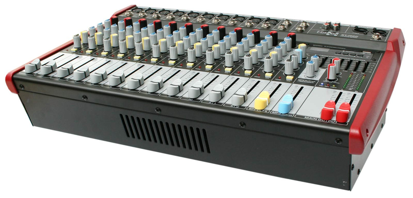EL172618 E-Lektron ST-122P Live Power-Mixer 10-Kanal + 2x stereo + Mediaplayer