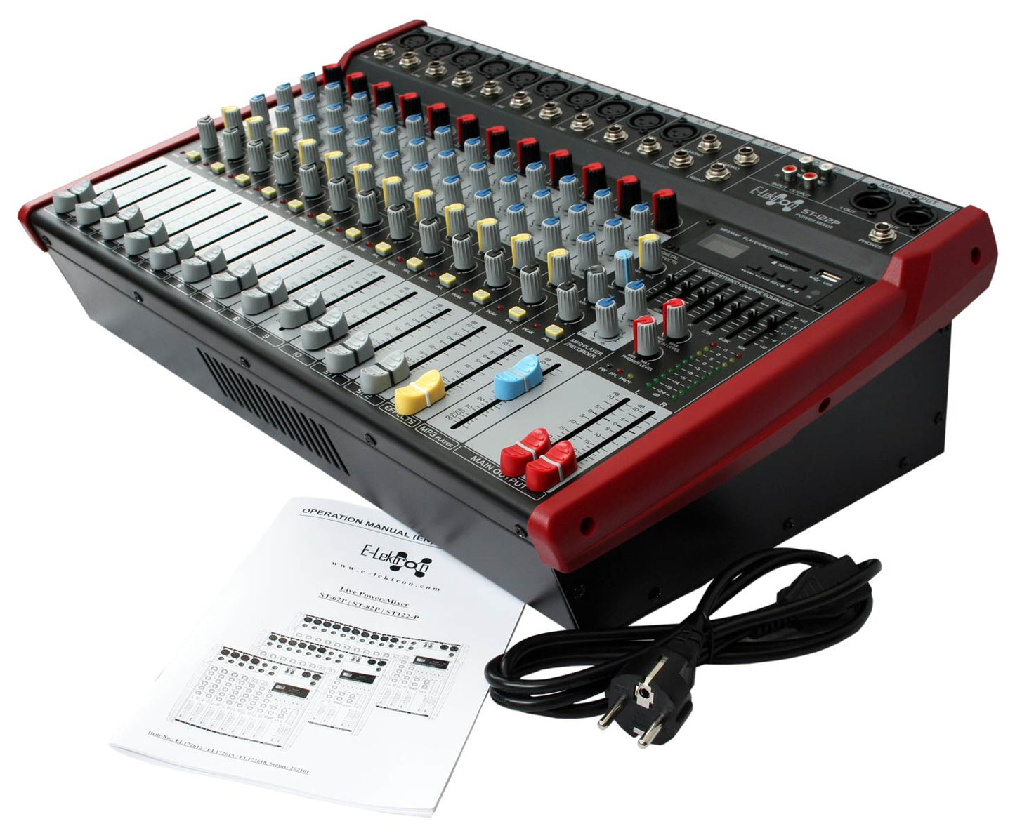 EL172618 E-Lektron ST-122P Live Power-Mixer 10-Kanal + 2x stereo + Mediaplayer