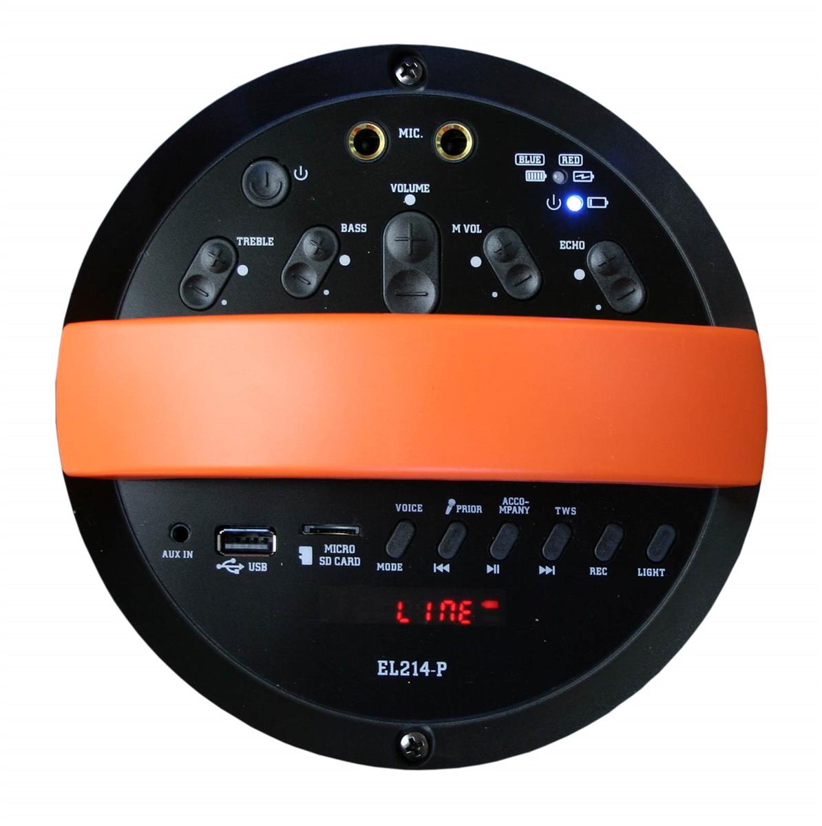 EL808214 E-Lektron EL214-P tragbare Bluetooth Partybox mit Lichtshow