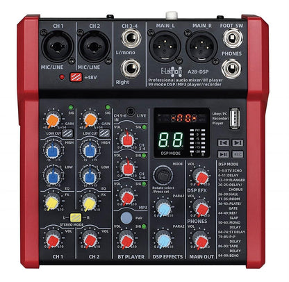 EL172632 E-Lektron A28-DSP Live Mischpult 2-Kanal + Stereo AUX/BT USB-Interface