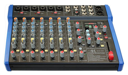 EL172638 E-Lektron B628-DSP Live Mischpult 6-Kanal + Stereo AUX/BT USB-Interface