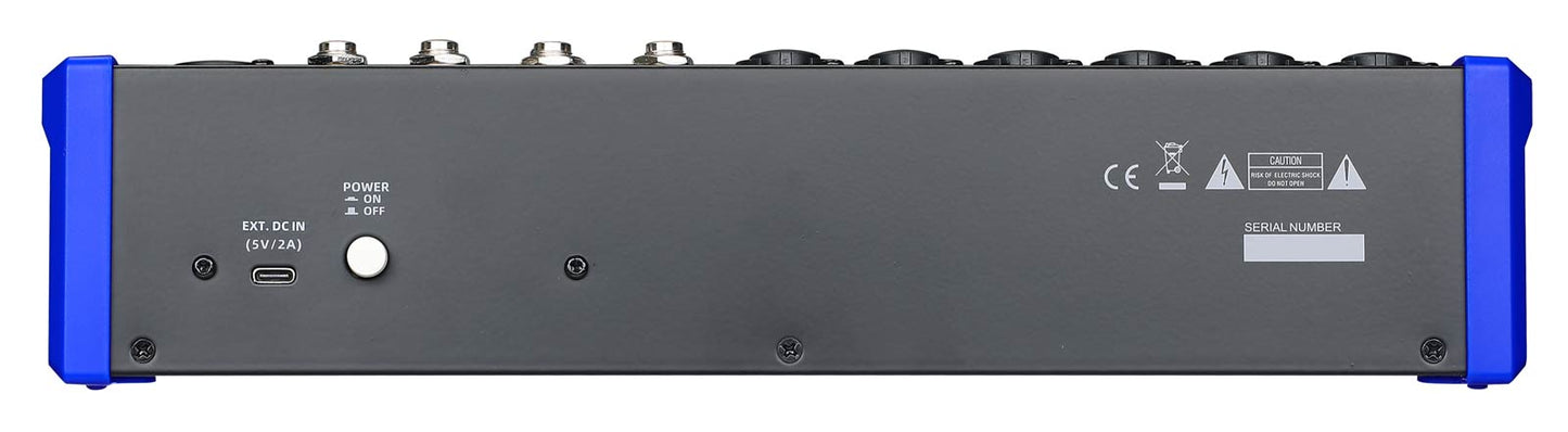 EL172638 E-Lektron B628-DSP Live Mischpult 6-Kanal + Stereo AUX/BT USB-Interface