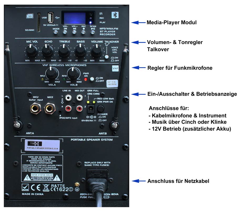 BB812660 mobiles DJ PA Soundsystem EL30-M  B-WARE