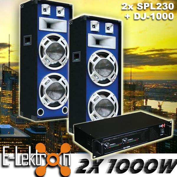 EX189771 DJ PA Anlage DJ-1000 Endstufe & SPL230 Lautsprecher
