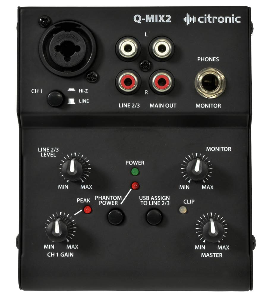EL172800 Citronic Q-Mix2 kompakt DJ-Mischpult
