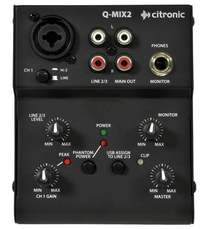 EL172800 Citronic Q-Mix2 kompakt DJ-Mischpult