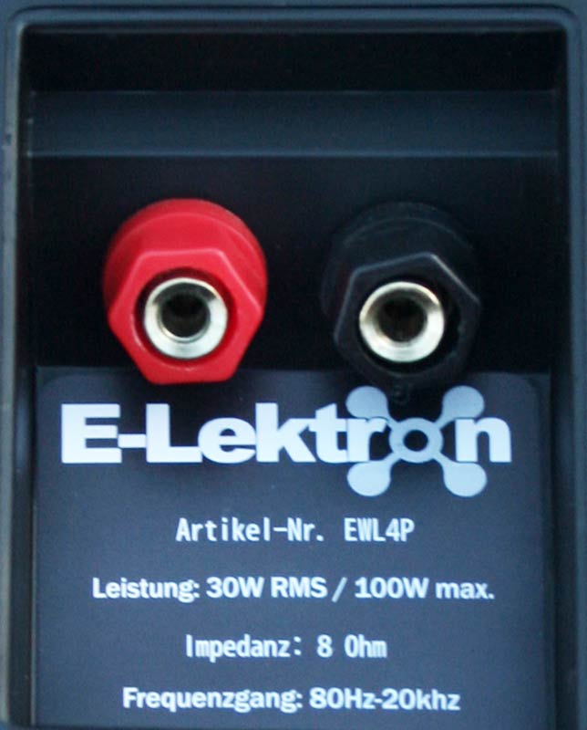 EL100184 E-Lektron EWL4P-B Lautsprechersatz 4" mit Wandhalter Schwarz