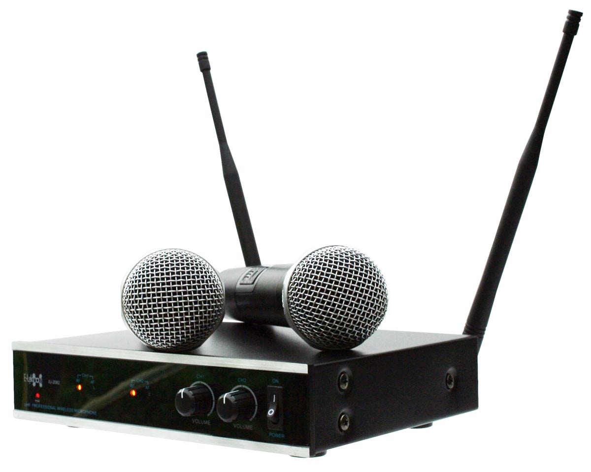 EL173760 E-Lektron IU-2082 UHF Funkmikrofon System mit 2 Handmikrofone