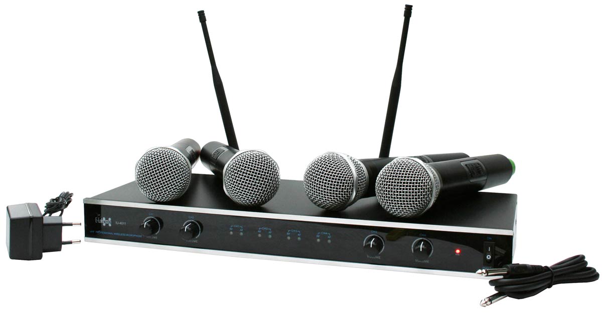 EL173766 E-Lektron IU-4011 UHF Funkmikrofon System mit 4 Mikrofone