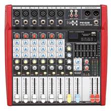 EL172580 E-Lektron PW-608 Live Power-Mixer 6-Kanal + stereo MP3 & AUX