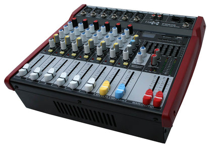 EL172580 E-Lektron PW-608 Live Power-Mixer 6-Kanal + stereo MP3 & AUX