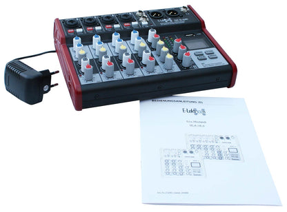 EL172583 E-Lektron SE-6 Live Mischpult 4-Kanal + stereo AUX / USB / BT