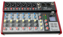 EL172586 E-Lektron SE-8 Live Mischpult 6-Kanal + stereo AUX / USB / BT