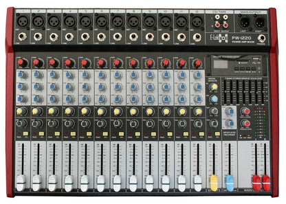 EL172589 E-Lektron PW-1220 Live Power-Mixer 12-Kanal + MP3 & AUX
