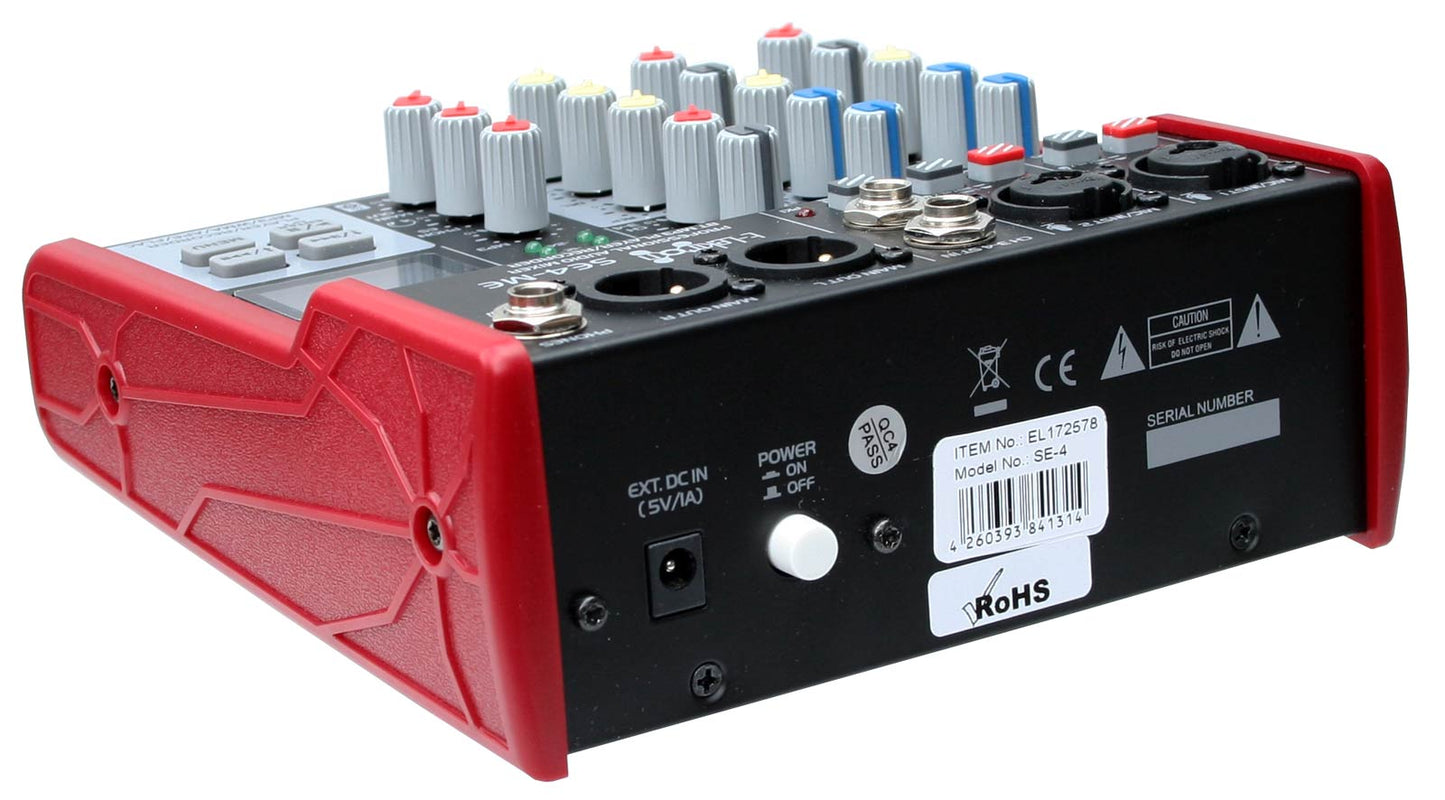 EL172578 E-Lektron SE-4 Live Mischpult 2-Kanal + stereo AUX / USB / BT