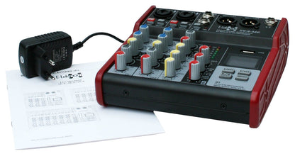 EL172578 E-Lektron SE-4 Live Mischpult 2-Kanal + stereo AUX / USB / BT