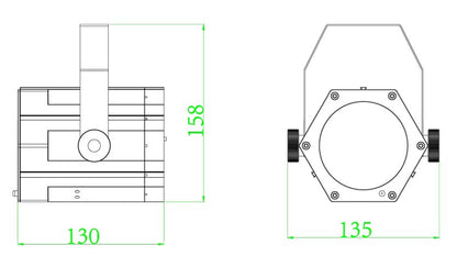 EL453545 E-Lektron Gobo-9W USB RGBW LED Party Gobo Projektor Satz 2 Stück