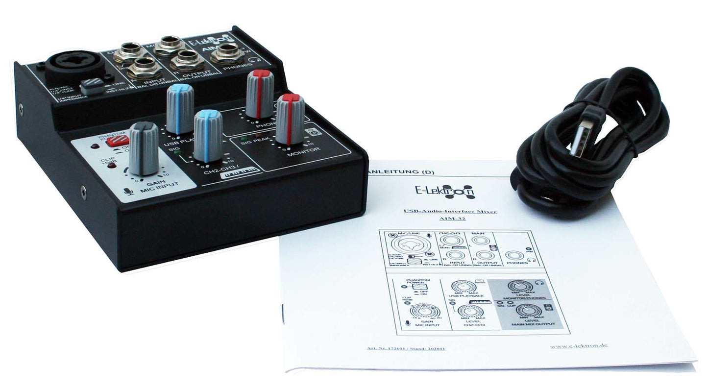 EL172601 E-Lektron AIM-32 Audio Mixer USB-Interface