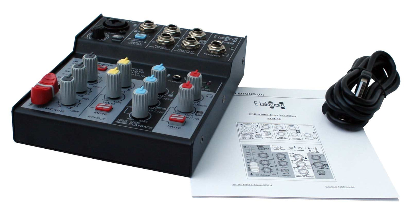 EL172604 E-Lektron AIM-42 Audio Mixer USB-Interface