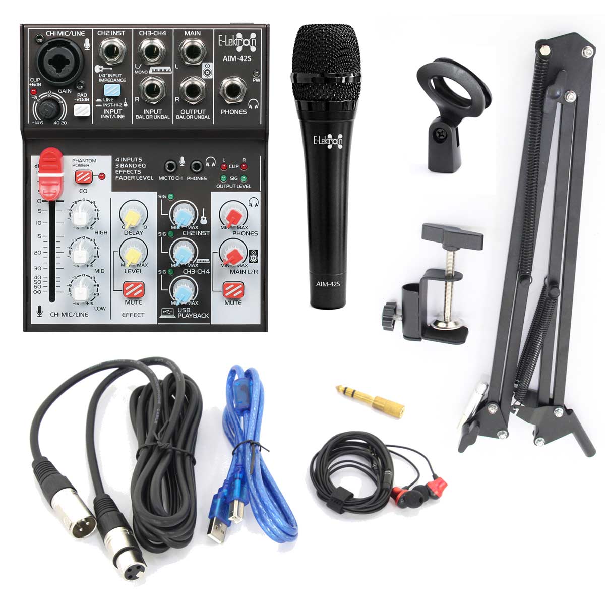EL172610 E-Lektron AIM-42S Audio USB-Interface Streaming-Koffer
