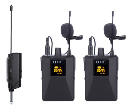 EL173744 E-Lektron U-2B 2x Lavalier Funkmikrofon Satz UHF mit Ansteck-Empfänger