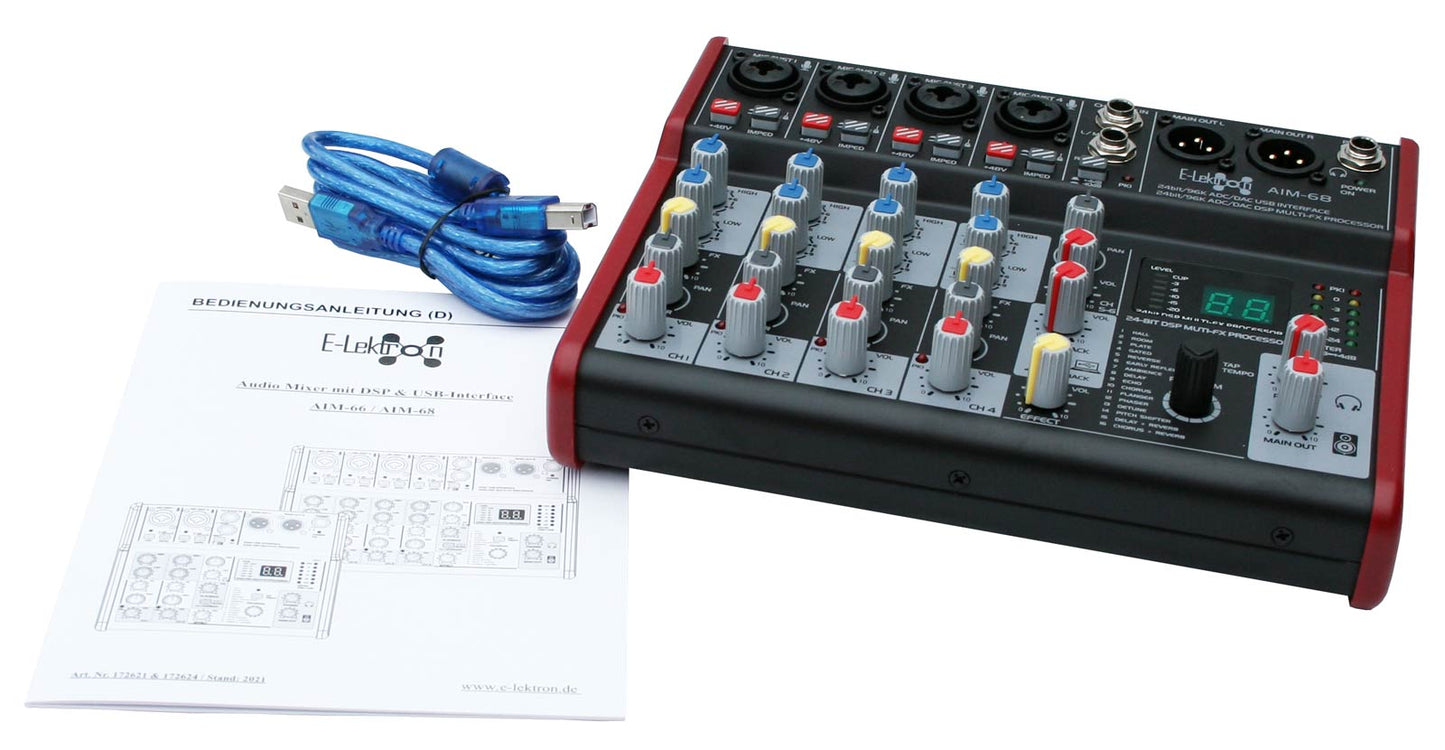 EL172624 E-Lektron AIM-68 Audio Mixer USB-Interface