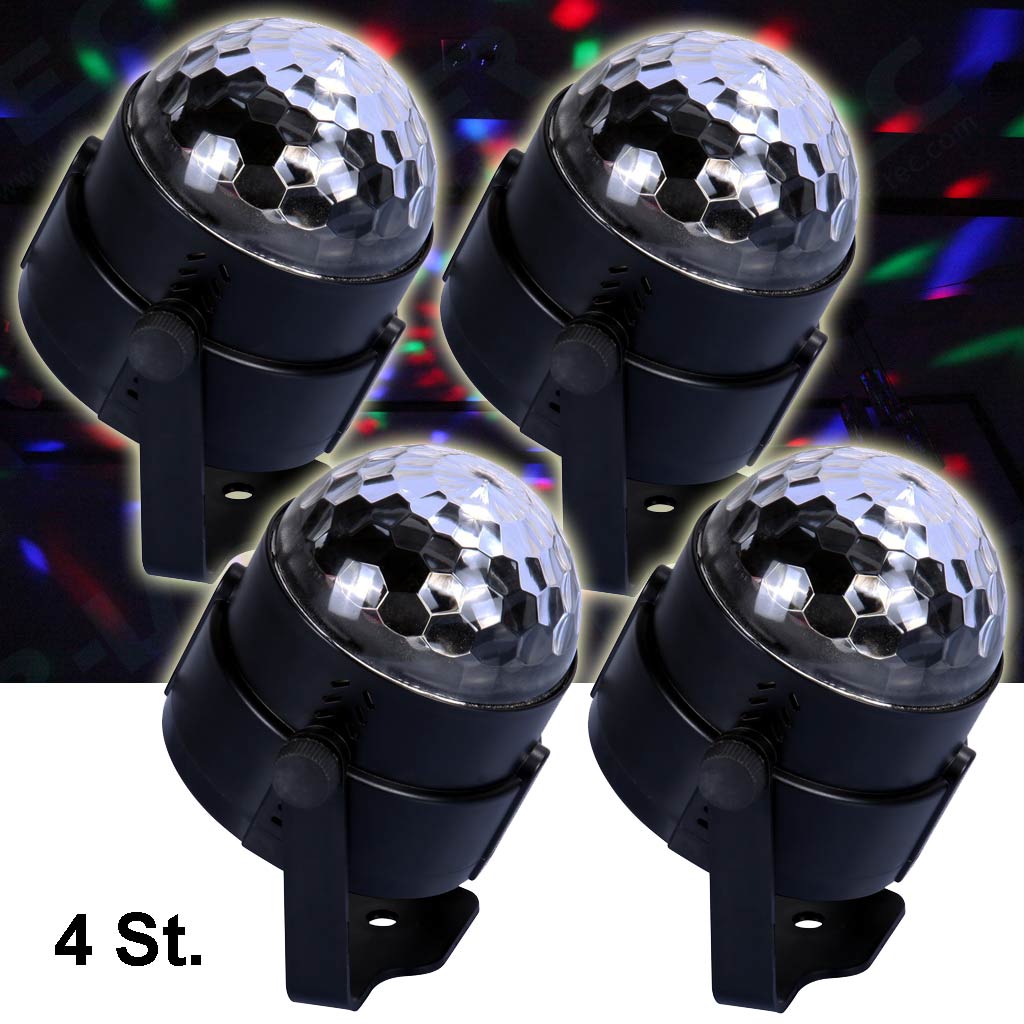 EX453522 E-Lektron MT-301S LED Discokugel Lichteffekt-Satz 4 Stück